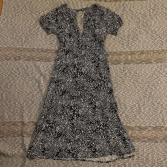 Free People Long Black and White Dress Sz 0 - Picture 5 of 5